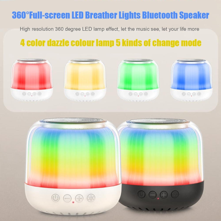 JY12 Full-screen RGB LED Breather Light Wireless Bluetooth Speaker(White) - Mini Speaker by buy2fix | Online Shopping UK | buy2fix