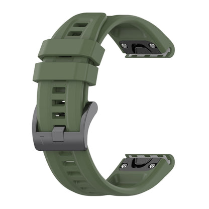 For Garmin Fenix 5S 20mm Silicone Solid Color Watch Band(Dark Green) - Watch Bands by buy2fix | Online Shopping UK | buy2fix