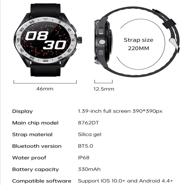 PG339 1.39 inch Color Screen Smart Watch, Support Heart Rate / Blood Pressure Monitoring(Silver) - Smart Wear by buy2fix | Online Shopping UK | buy2fix