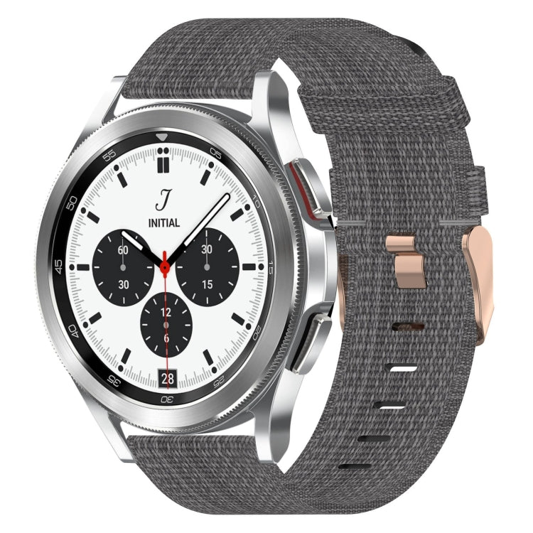 For Samsung  Galaxy Watch 4 Classic 42mm 20mm Nylon Woven Watch Band(Dark Grey) - Smart Wear by buy2fix | Online Shopping UK | buy2fix