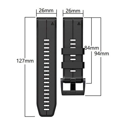 For Garmin Descent MK2i 26mm Silicone Sports Two-Color Watch Band(Orange+Black) - Watch Bands by buy2fix | Online Shopping UK | buy2fix