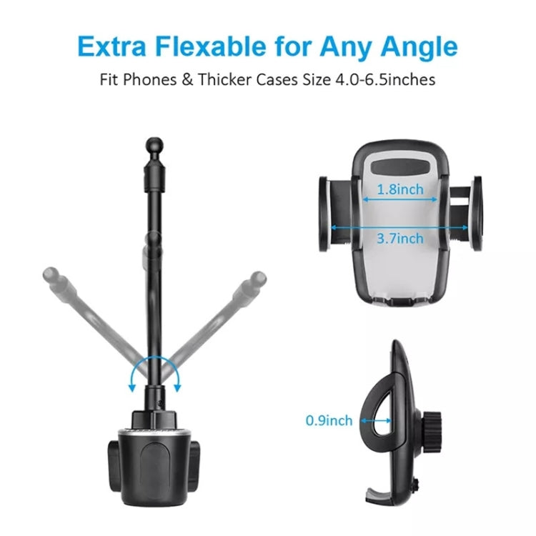 A64+X905 Universal 360 Degree Car Phone Mount Adjustable Gooseneck Cup Holder Stand - In Car by buy2fix | Online Shopping UK | buy2fix