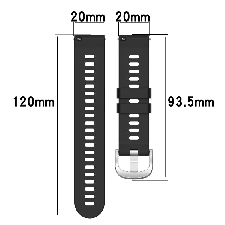 For Garmin Venu SQ 20mm Solid Color Soft Silicone Watch Band(Dark Grey) - Watch Bands by buy2fix | Online Shopping UK | buy2fix