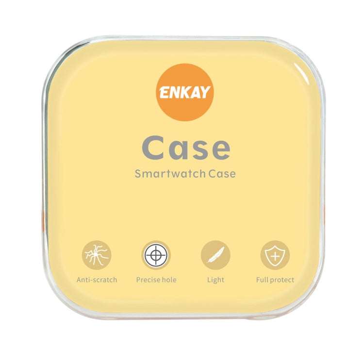 For Apple Watch Ultra / Ultra 2 49mm ENKAY 2 in 1 PC Case + Full Coverage 9H Tempered Glass Film(Orange) - Watch Cases by ENKAY | Online Shopping UK | buy2fix