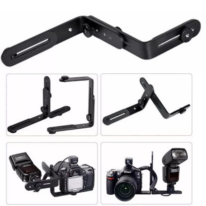 NST-6494 Aluminum Alloy 1/4 inch Hot Shoe Adapter Camera Double L shape Camera Flash Bracket - Camera Accessories by buy2fix | Online Shopping UK | buy2fix