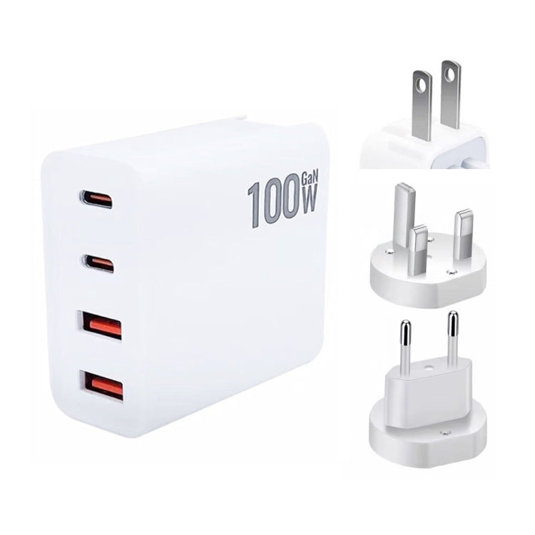 GaN 100W Dual USB+Dual USB-C/Type-C Multi Port Charger with  1.8m Type-C to MagSafe 1 / L Header Data Cable US / EU / UK Plug - Cable & Adapter by buy2fix | Online Shopping UK | buy2fix