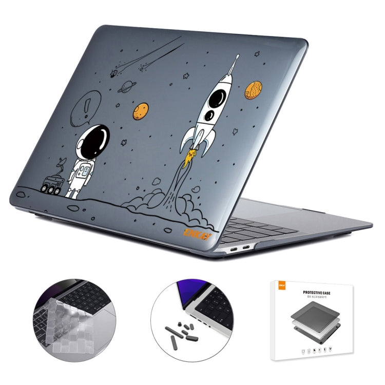 For MacBook Air 13.6 2022/2024 A2681 (M2) / A3113 (M3) ENKAY Hat-Prince 3 in 1 Spaceman Pattern Laotop Protective Crystal Case with TPU Keyboard Film / Anti-dust Plugs, Version:US(Spaceman No.1) - MacBook Air Cases by ENKAY | Online Shopping UK | buy2fix