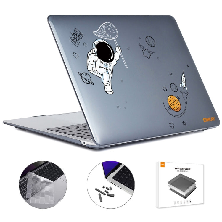 For MacBook Air 13.6 2022/2024 A2681 (M2) / A3113 (M3) ENKAY Hat-Prince 3 in 1 Spaceman Pattern Laotop Protective Crystal Case with TPU Keyboard Film / Anti-dust Plugs, Version:EU(Spaceman No.2) - MacBook Air Cases by ENKAY | Online Shopping UK | buy2fix