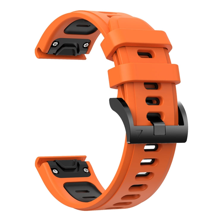 For Garmin Approach S62 22mm Two-Color Sports Silicone Watch Band(Orange+Black) - Watch Bands by buy2fix | Online Shopping UK | buy2fix