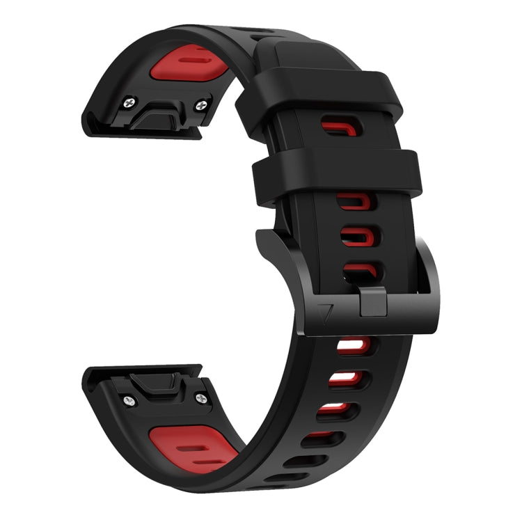 For Garmin Approach S62 22mm Two-Color Sports Silicone Watch Band(Black+Red) - Watch Bands by buy2fix | Online Shopping UK | buy2fix