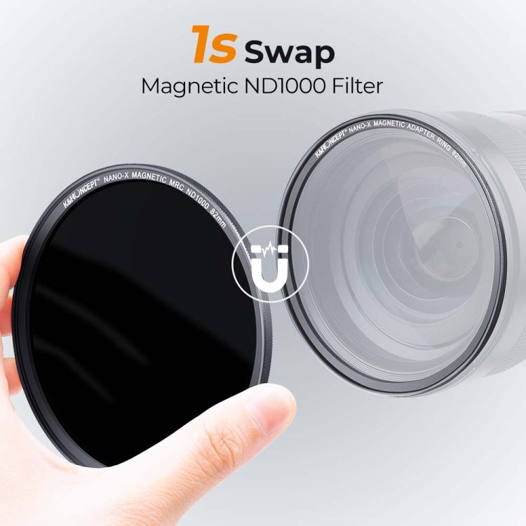 K&F CONCEPT SKU.1762 82mm ND1000 Nano-X Magnetic HD Camera Lens Filter with Lens Cap Filter - Camera Accessories by K&F | Online Shopping UK | buy2fix