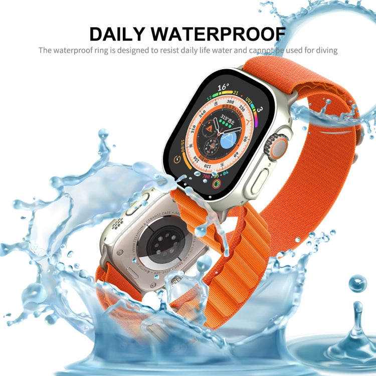 For Apple Watch Ultra / Ultra 2 49mm ENKAY Hat-Prince Waterproof Full Coverage PC Frame + 9H Tempered Glass Case(Silver) - Watch Cases by ENKAY | Online Shopping UK | buy2fix