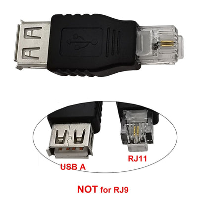 JUNSUNMAY USB Femal to Male RJ11 6P2C Adapter Converter -  by JUNSUNMAY | Online Shopping UK | buy2fix