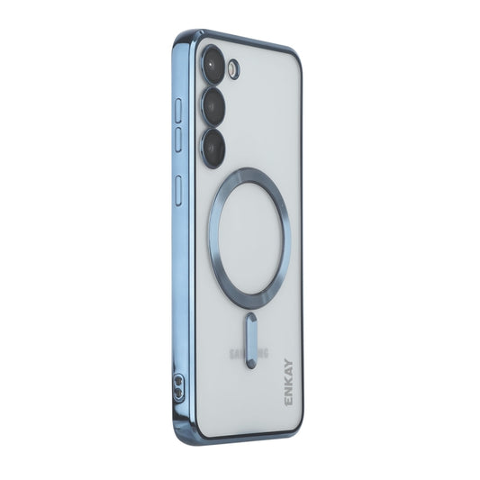 For Samsung Galaxy S23+ 5G ENKAY Electroplated MagSafe Shockproof TPU Phone Case with Lens Film(Light Blue) - Galaxy S23+ 5G Cases by ENKAY | Online Shopping UK | buy2fix