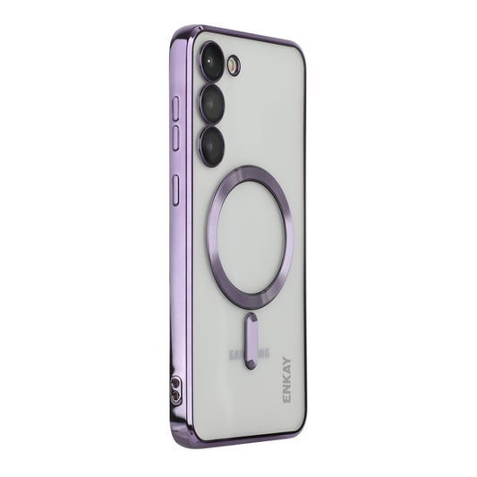For Samsung Galaxy S23+ 5G ENKAY Electroplated MagSafe Shockproof TPU Phone Case with Lens Film(Purple) - Galaxy S23+ 5G Cases by ENKAY | Online Shopping UK | buy2fix