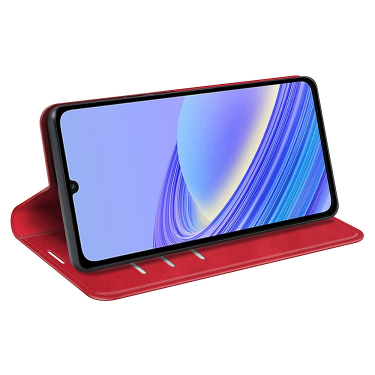 For TCL 40 SE Retro-skin  Magnetic Suction Leather Phone Case(Red) - More Brand by buy2fix | Online Shopping UK | buy2fix