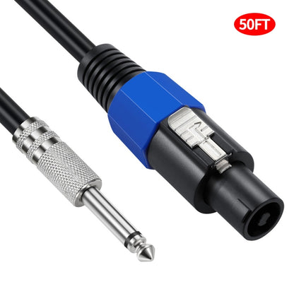 JUNSUNMAY Speakon Male to 6.35mm Male Audio Speaker Adapter Cable with Snap Lock, Length:50FT - Microphone Audio Cable & Connector by JUNSUNMAY | Online Shopping UK | buy2fix