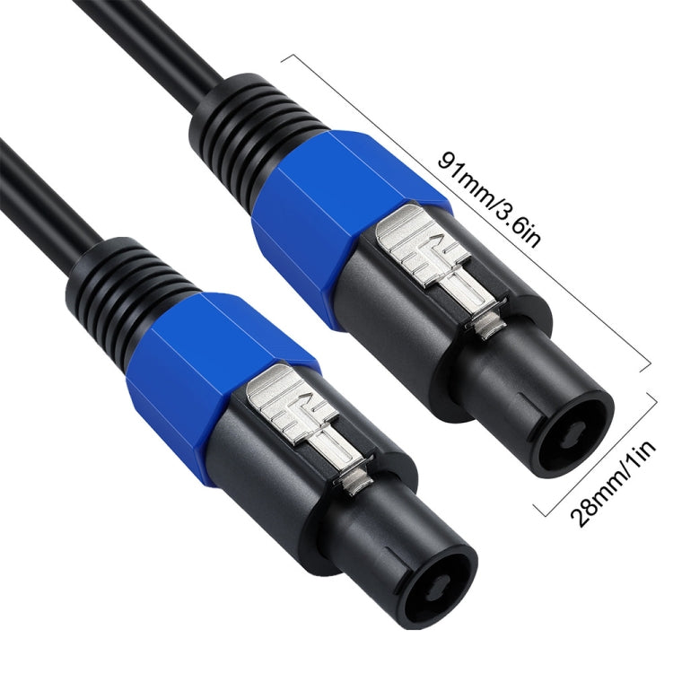 JUNSUNMAY Speakon Male to Speakon Male Audio Speaker Adapter Cable with Snap Lock, Length:10FT - Microphone Audio Cable & Connector by JUNSUNMAY | Online Shopping UK | buy2fix