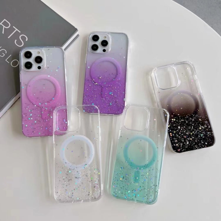 For iPhone 13 MagSafe Glitter Hybrid Clear TPU Phone Case(Purple) - iPhone 13 Cases by buy2fix | Online Shopping UK | buy2fix