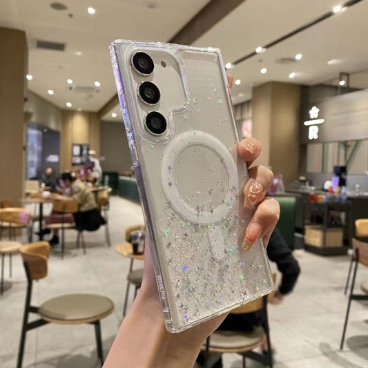 For Samsung Galaxy S23+ 5G Magsafe Glitter TPU Phone Protective Case(White) - Galaxy S23+ 5G Cases by buy2fix | Online Shopping UK | buy2fix