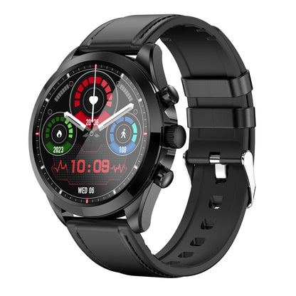 ET440 1.39 inch Color Screen Smart Leather Strap Watch,Support Heart Rate / Blood Pressure / Blood Oxygen / Blood Glucose Monitoring(Black) - Smart Watches by buy2fix | Online Shopping UK | buy2fix