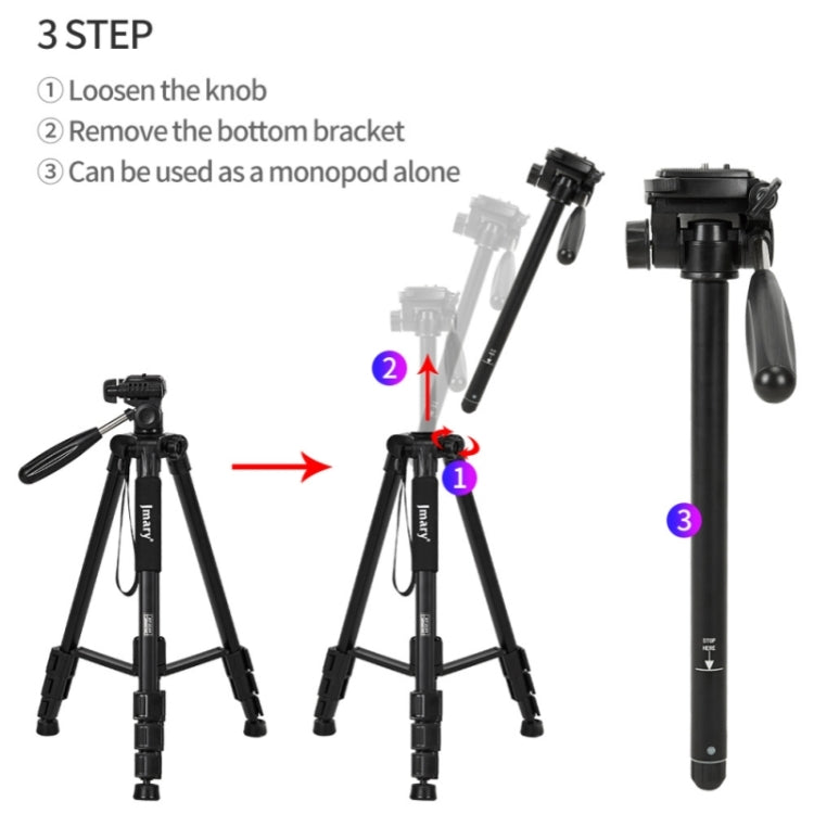 JMARY KP2254 Three colors are available Cell Phone SLR Outdoor Photography Tripod Stand(Red) - Tripods by Jmary | Online Shopping UK | buy2fix