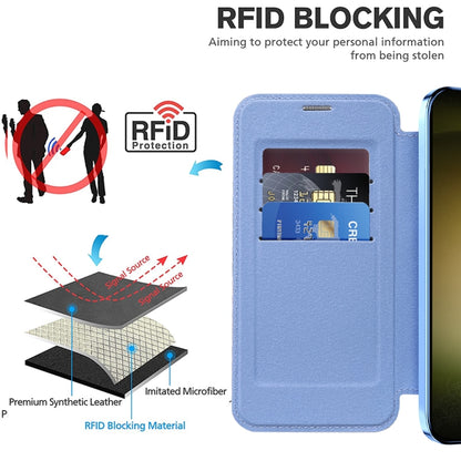 For Samsung Galaxy S23+ 5G Shield Magsafe RFID Anti-theft Rhombus Leather Phone Case(Blue) - Galaxy S23+ 5G Cases by buy2fix | Online Shopping UK | buy2fix