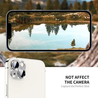 For iPhone 15 / 15 Plus ENKAY Hat-Prince Blink Diamond Camera Lens Aluminium Alloy + Tempered Glass Full Coverage Protector(Black) - iPhone 15 Tempered Glass by ENKAY | Online Shopping UK | buy2fix