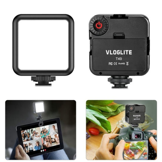 VLOGLITE T49 Portable LED Video Light 5600K Photography Photo Lighting Panel Mini Fill Lamp -  by buy2fix | Online Shopping UK | buy2fix