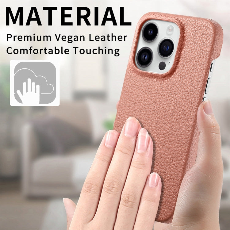 For iPhone 15 Pro Max Litchi Oil Edge Leather Back Phone Case(Pink) - iPhone 15 Pro Max Cases by buy2fix | Online Shopping UK | buy2fix