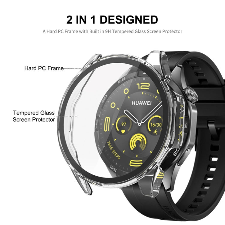 For Huawei Watch GT 4 41mm ENKAY Hat-Prince Full Coverage PC + Tempered Film Integrated Watch Protective Case(Black) - Watch Cases by ENKAY | Online Shopping UK | buy2fix