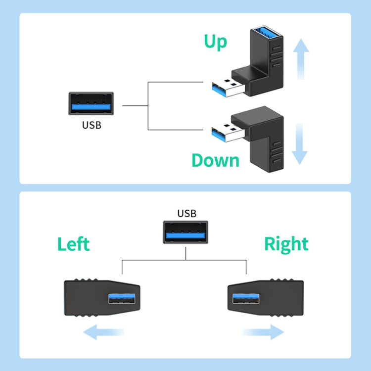 ENKAY USB 3.0 Adapter 90 Degree Angle Male to Female Combo Coupler Extender Connector, Angle:Vertical Up + Down - USB 3.0 by ENKAY | Online Shopping UK | buy2fix