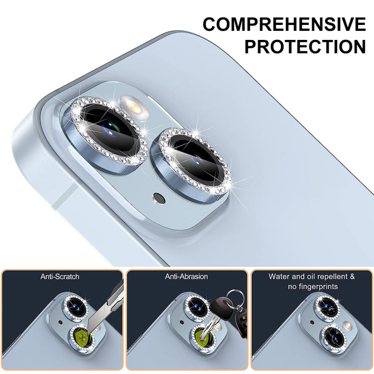 For iPhone 15 / 15 Plus ENKAY AR Anti-reflection Individual Diamond Ring Camera Lens Glass Full Film(Colorful) - iPhone 15 Tempered Glass by ENKAY | Online Shopping UK | buy2fix