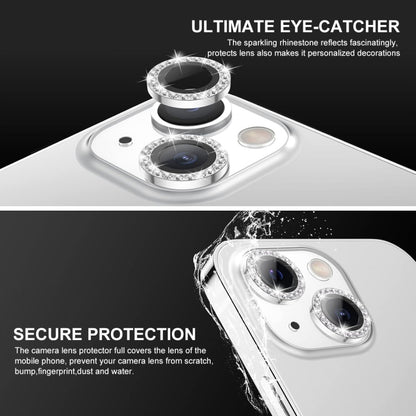 For iPhone 14 / 14 Plus ENKAY AR Anti-reflection Individual Diamond Ring Camera Lens Glass Full Film(Sierra Blue) - iPhone 14 Tempered Glass by ENKAY | Online Shopping UK | buy2fix