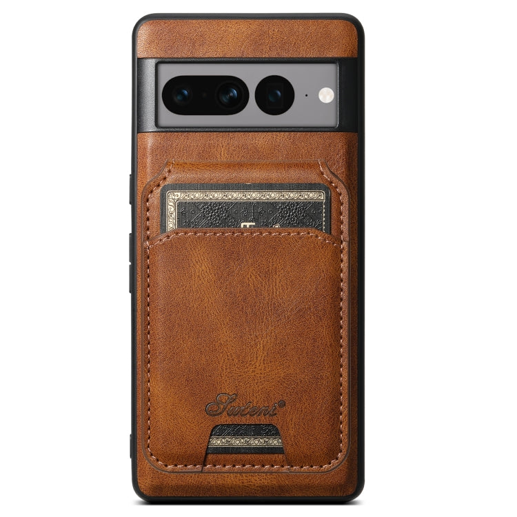 For Google Pixel 8 Pro Suteni H15 Oil Eax Leather Detachable Wallet Back Phone Case(Brown) - Google Cases by Suteni | Online Shopping UK | buy2fix