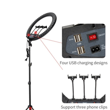 JMARY FM-21R With Remote Control Phone Clip 21-inch Dimmable LED Ring Light(US Plug) -  by Jmary | Online Shopping UK | buy2fix