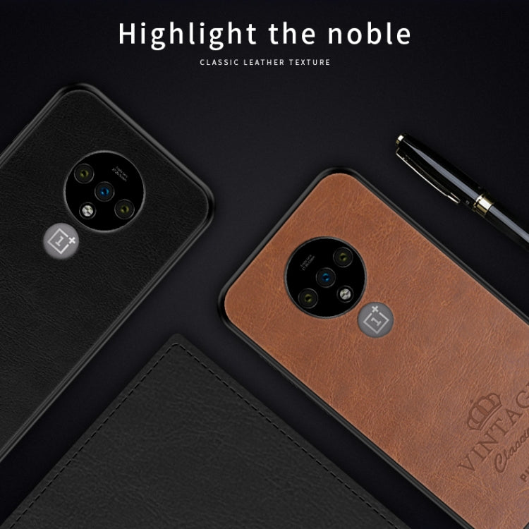 For Oneplus 7T PINWUYO Pin Rui Series Classical Leather, PC + TPU + PU Leather Waterproof And Anti-fall All-inclusive Protective Shell(Brown) - OnePlus Cases by PINWUYO | Online Shopping UK | buy2fix