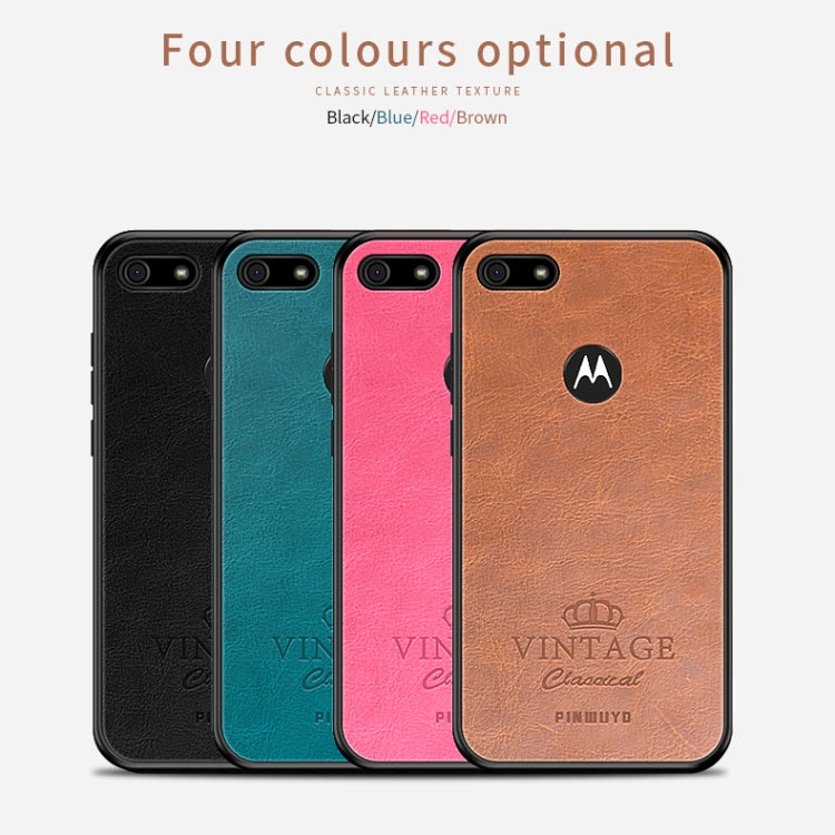 For MOTO E6 play PINWUYO Pin Rui Series Classical Leather, PC + TPU + PU Leather Waterproof And Anti-fall All-inclusive Protective Shell(Brown) - Motorola Cases by PINWUYO | Online Shopping UK | buy2fix