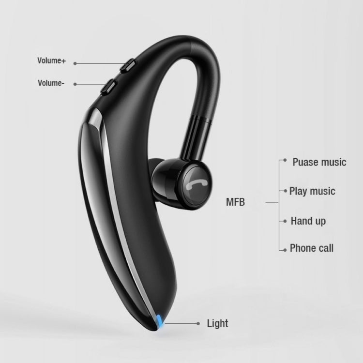 F900 Mini Earhook 180° Freely Rotating Wireless Bluetooth 5.0 Earphone Car Handsfree Call Headphone(Black Gray) - Bluetooth Earphone by buy2fix | Online Shopping UK | buy2fix