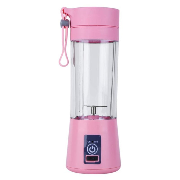 USB Rechargeable Electric Automatic Vegetable Fruit Citrus Orange Juice Maker Cup Mixer Bottle (380ML)(2 Blades Pink) - Home & Garden by buy2fix | Online Shopping UK | buy2fix