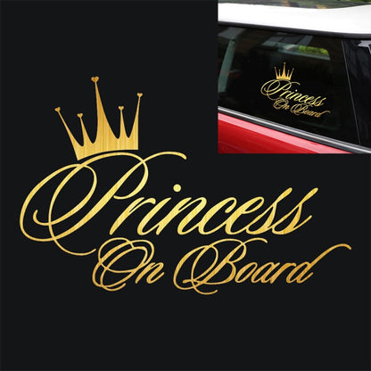 Princess Baby Pattern Car Decal Reflective Laser Vinyl Car Sticker, Size: 16.5x10.9cm(Gold) - Decorative Sticker by buy2fix | Online Shopping UK | buy2fix