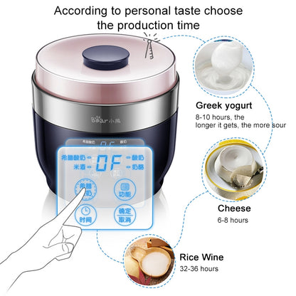 Bear SNJ-C10T1 Fully Automatic Ceramic Yogurt Cup Rice Wine Cheese Machine Yogurt Machine, Glass Liner + Split Cup(CN Plug) - Home & Garden by buy2fix | Online Shopping UK | buy2fix