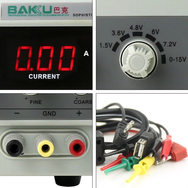 BAKU BK-1502DD DC Regulated Power Supply DC Ammeter Laptop Mobile Phone Repair Digital Display, Specification:220V EU Plug - Consumer Electronics by BAKU | Online Shopping UK | buy2fix