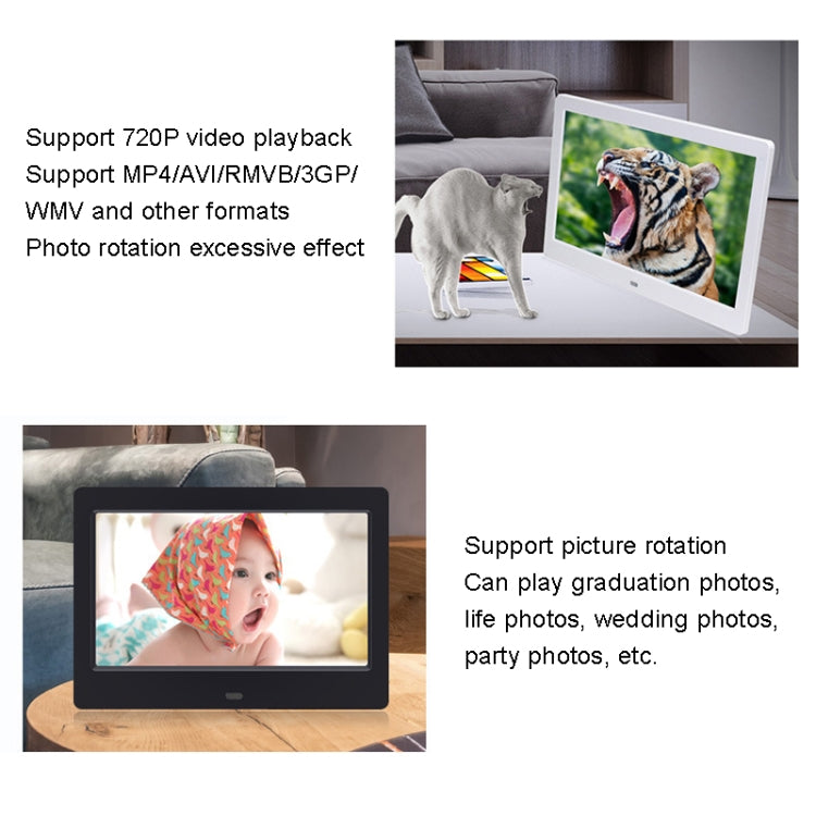 DPF-706-2.4G 7 inch Digital Photo Frame LED Wall Mounted Advertising Machine, Plug:US Plug(Black) - Consumer Electronics by buy2fix | Online Shopping UK | buy2fix