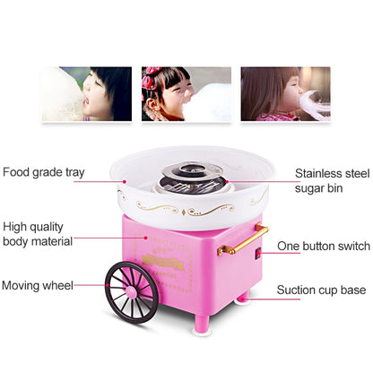 Retro Trolley Mini Cotton Candy Machine, Specification:British Regulations 220 V(Pink) - Home & Garden by buy2fix | Online Shopping UK | buy2fix