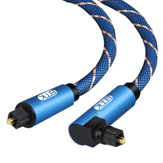 EMK 90 Degree Swivel Adjustable Right Angled 360 Degrees Rotatable Plug Nylon Woven Mesh Optical Audio Cable, Cable Length:30m(Blue) - Audio Optical Cables by EMK | Online Shopping UK | buy2fix
