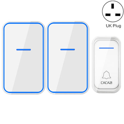 CACAZI A68-2 One to Two Wireless Remote Control Electronic Doorbell Home Smart Digital Wireless Doorbell, Style:UK Plug(White) - Wireless Doorbell by CACAZI | Online Shopping UK | buy2fix