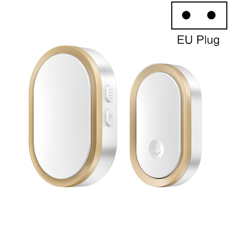 CACAZI A99 Home Smart Remote Control Doorbell Elderly Pager, Style:EU Plug(Golden) - Wireless Doorbell by CACAZI | Online Shopping UK | buy2fix