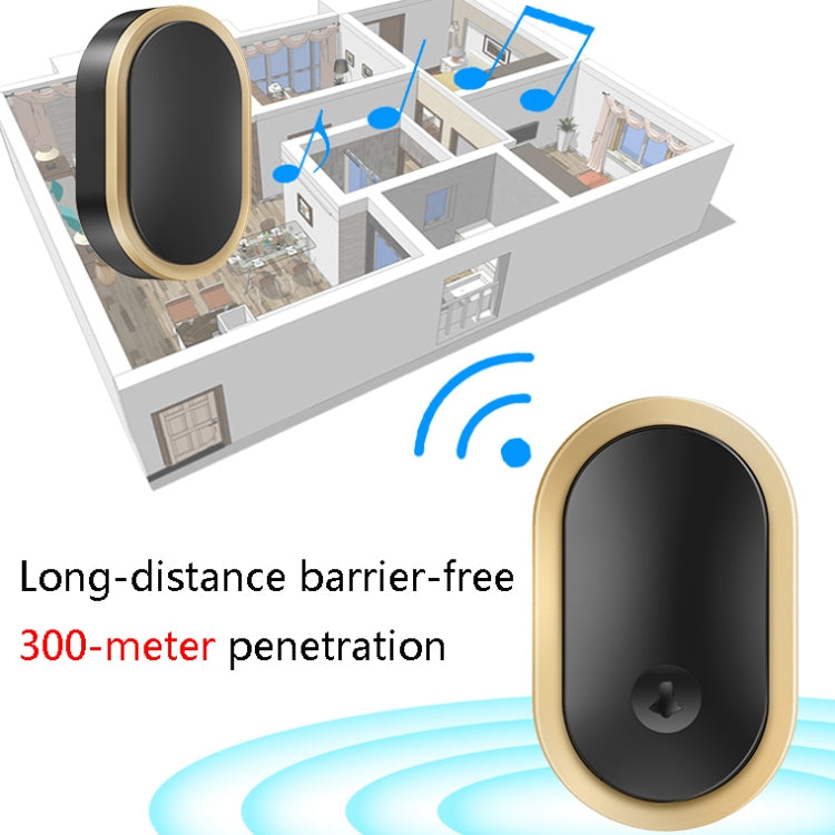 CACAZI A99 Home Smart Remote Control Doorbell Elderly Pager, Style:EU Plug(Golden) - Wireless Doorbell by CACAZI | Online Shopping UK | buy2fix