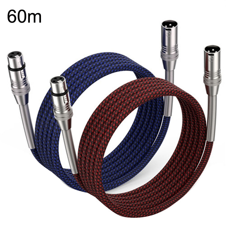 2pcs LHD010 Caron Male To Female XLR Dual Card Microphone Cable Audio Cable 60m(Red + Blue) - Consumer Electronics by buy2fix | Online Shopping UK | buy2fix